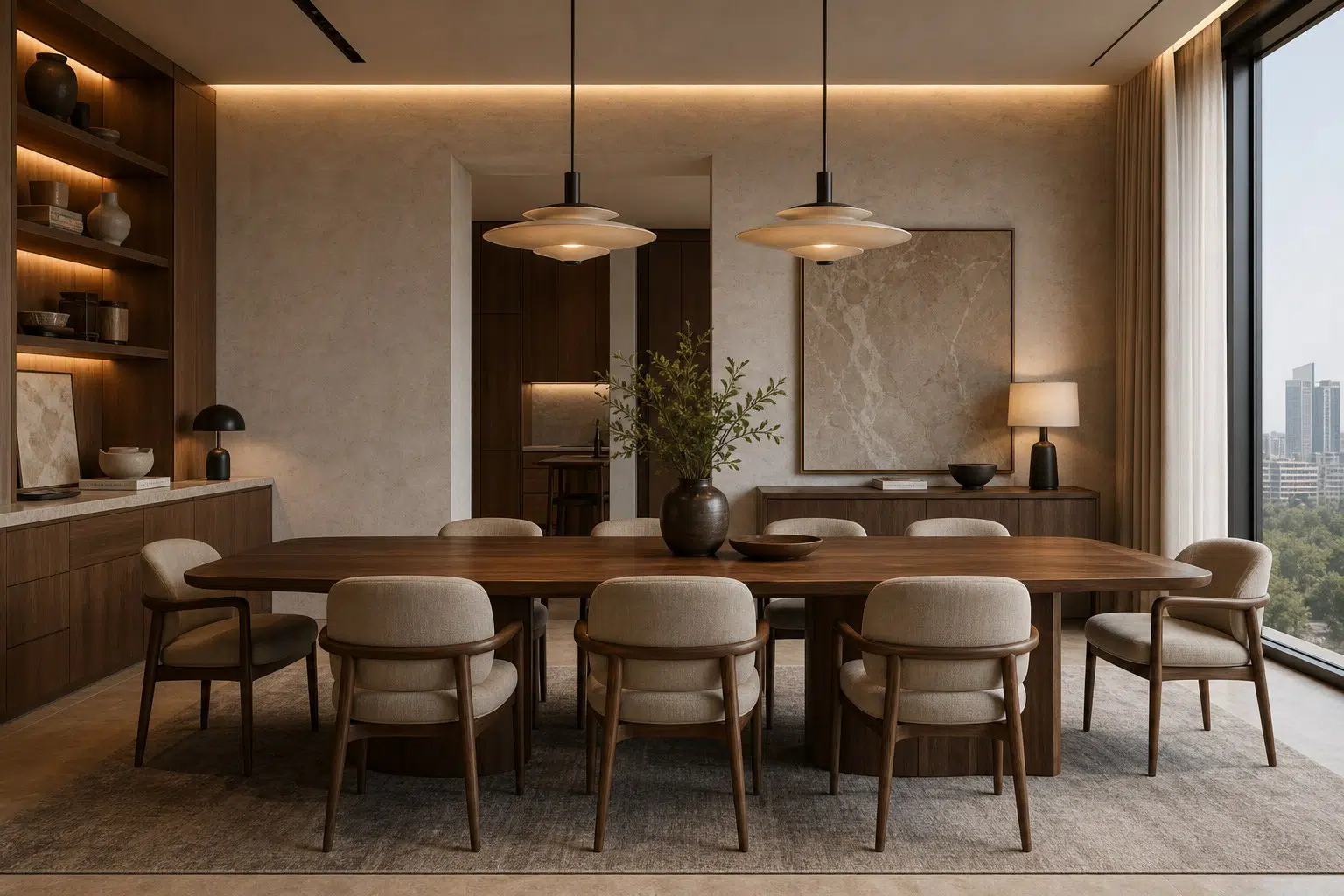 interior design moodboard and furniture samples