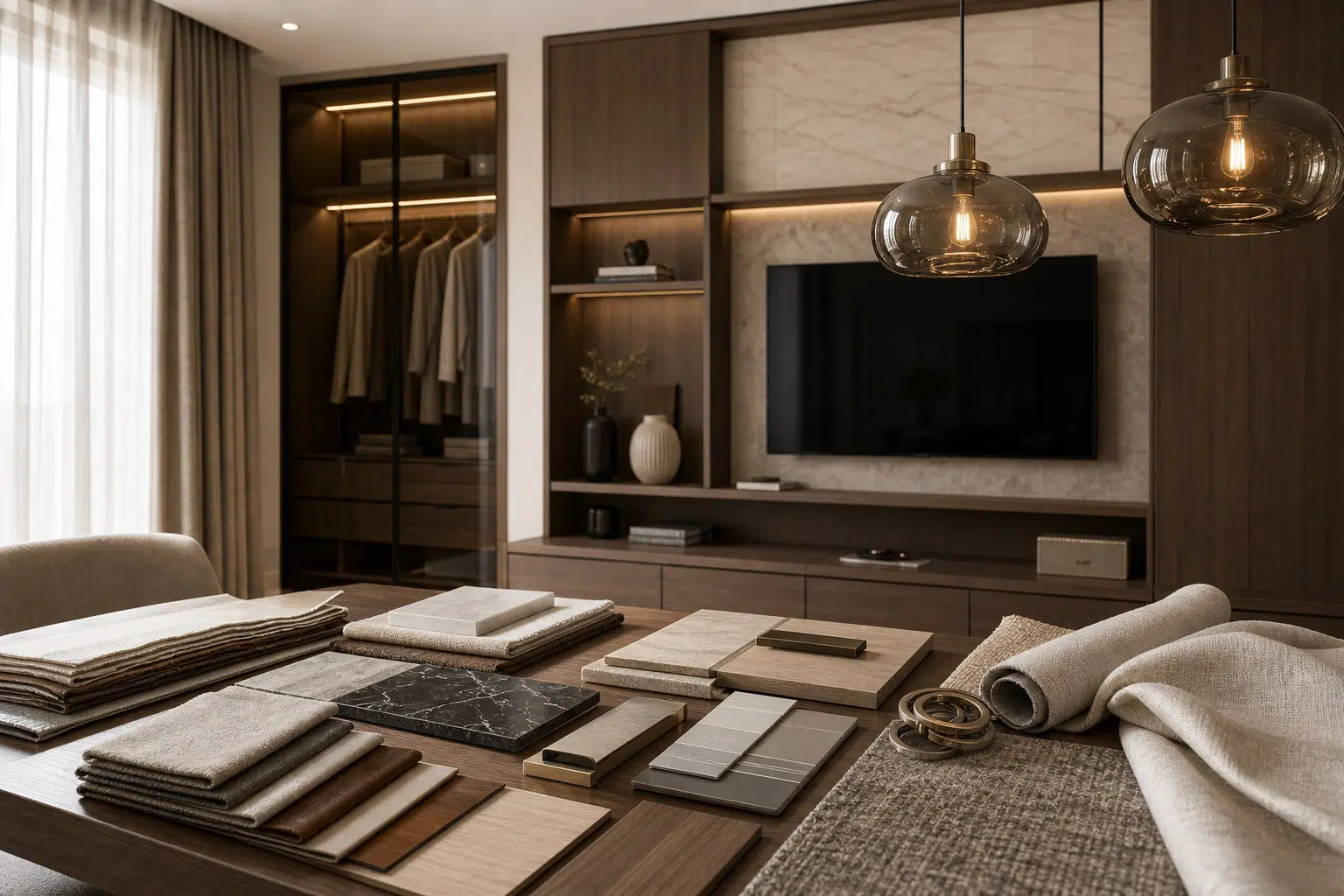 furniture materials and sample board